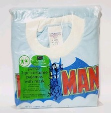 Vintage 1977 DC Comics BATMAN 2 piece Pajama Set with Mask comic superhero NEW