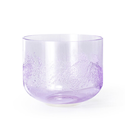 CVNC 432Hz B Crown Amethyst with design Clear Crystal Singing Bowl ...