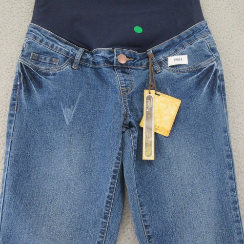 Hybrid & Company Womens Tapered Jeans Blue Stretch Pockets Denim Maternity M New - Picture 7 of 12