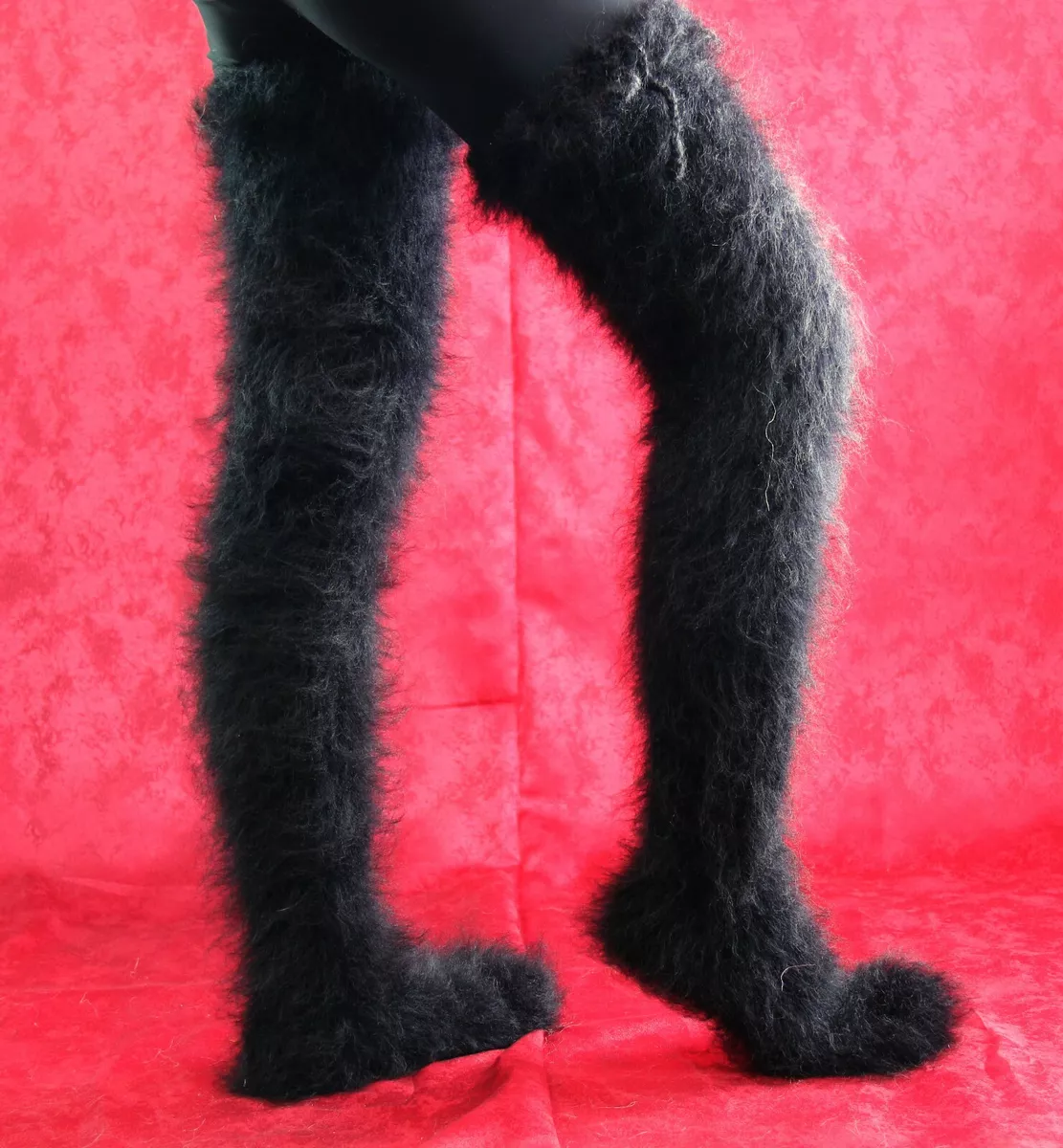 Thick Mohair Tights Pants With Socks Fluffy Thick Footed Trousers Hand  Knitted Leg Warmers by Supertanya 