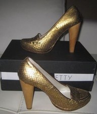 MUST HAVE GOLD Shoes Scarpe Oro Vero Pitone firmati  Real Python €570 New