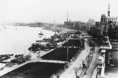 The Zhong Shan Road Shanghai riverfront looking towards Hong - 1926 Old Photo