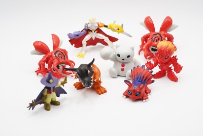 8x Vintage DIGIMON Adventure Mini Figures [ 1997 BANDAI ] Rookie