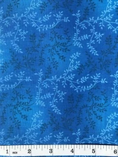 Tiny Vines Mottled Quilt Fabric - Cobalt Blue - Half Yard