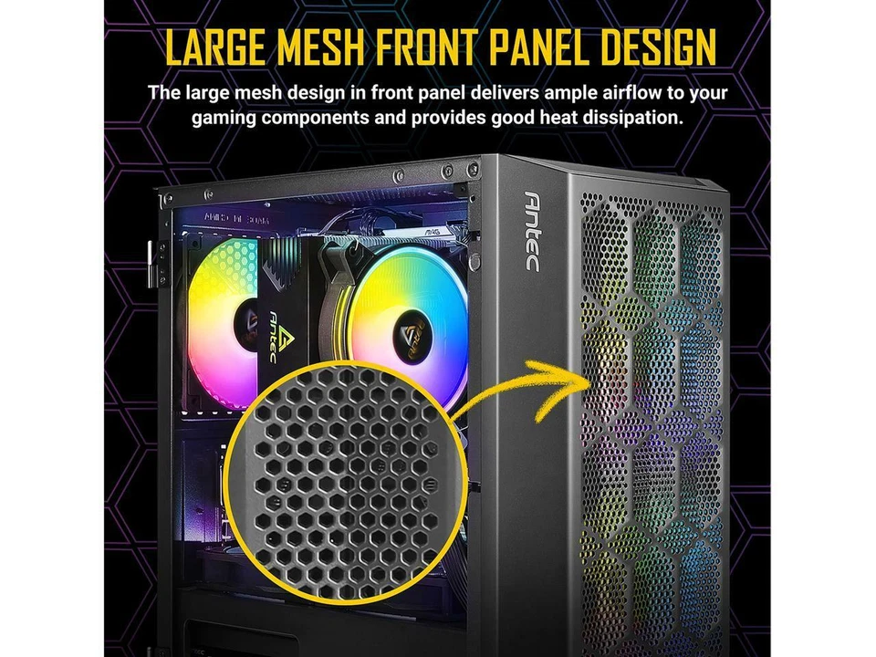 Antec NX200M Micro-ATX Tower, Mini-Tower Computer Case with 120mm Rear Fan Pre-I - Image 3 of 4