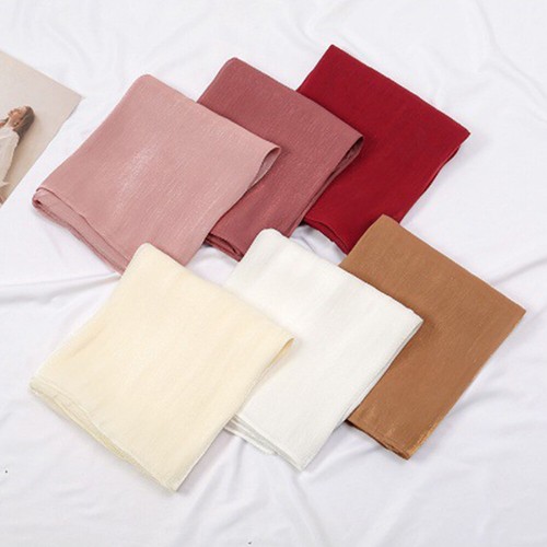 Ladies Shiny Chiffon Silk Crinkled Satin Long Scarf Large Size Elegant Soft W - Picture 12 of 17