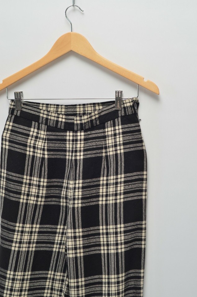 MOSCHINO Vintage Women's Wool Cheap and Chic Plaid Trousers UK14 Made