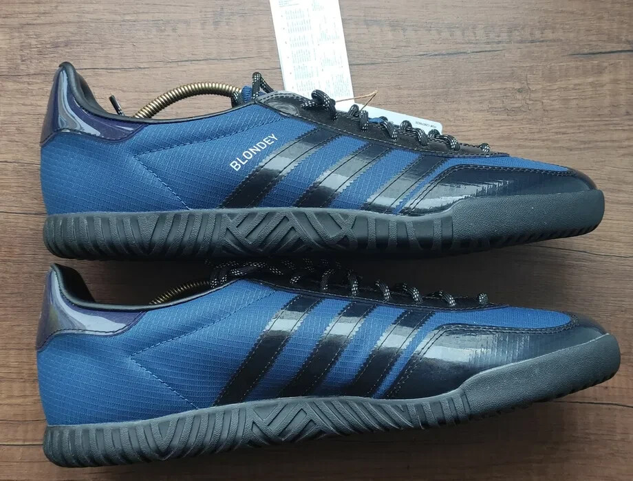 adidas gazelle silver green womens Adidas Men's x Blondey Gazelle Indoor Mineral Blue / Core Black Low Top  Sneakers main image 0
