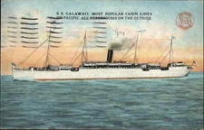 Los Angeles Steamship Co S.S. Calawall Steamer 1926 Cancel Vintage Postcard
