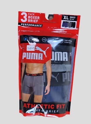 にんにん品 PUMA Men Boxer Briefs X-Large Tag Free Stretch Moisture Wicking 3