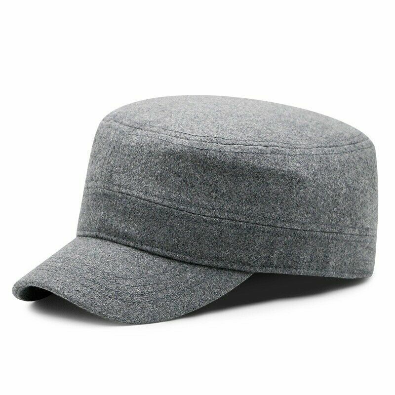 100% Wool Unisex Military Cadet Army Cap Adjustable Winter Hat Castro Cap, Wool Cadet Cap, Adjustable Military Hat, Vintage  main image 3