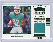 2022 Panini Contenders Jersey Variation Season Ticket - Erik Ezukanma - Dolphins
