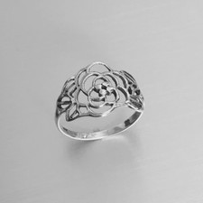 Sterling Silver Thin Cut Out Flower Ring, Silver Rings, Rose Ring, Boho Ring