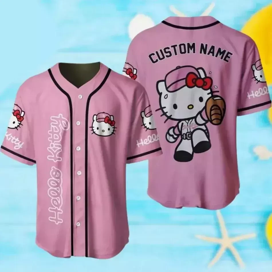 Custom Baseball Los Angeles Hello Kitty Jersey Shirt,Custom LA Name Jersey