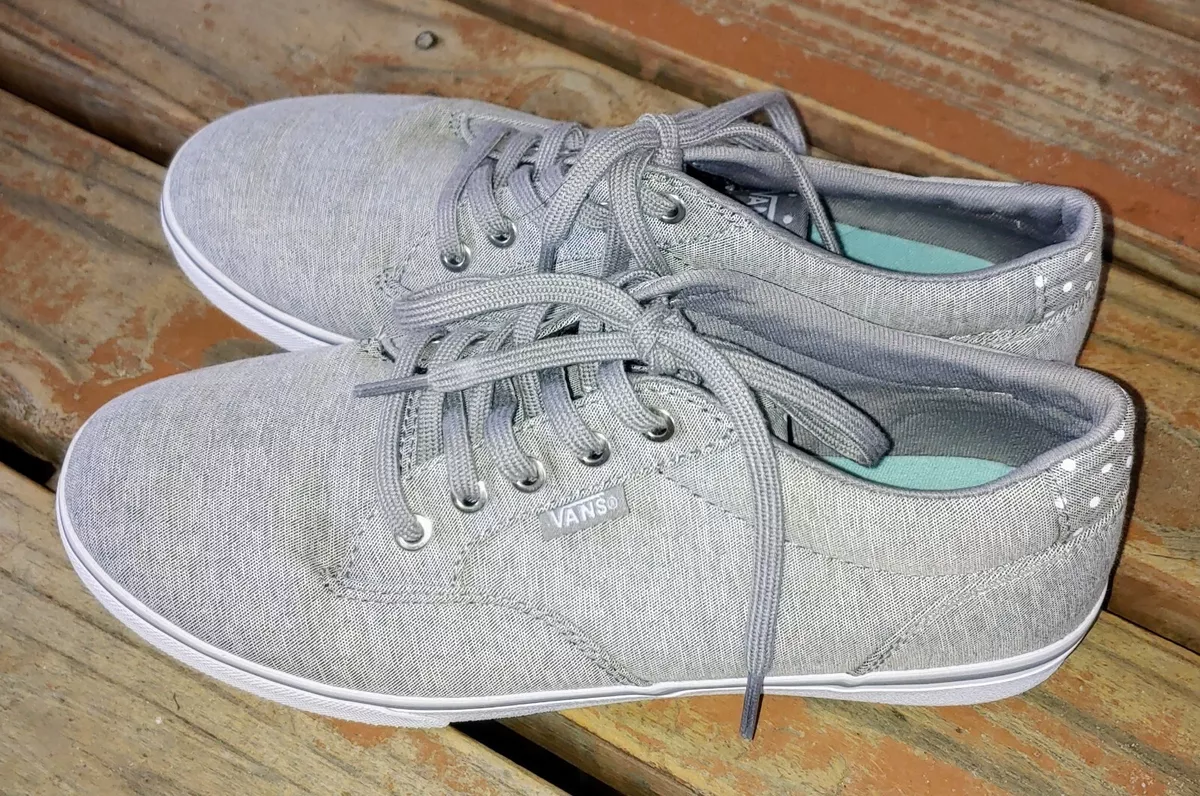 Vans Off The Wall Low Canvas Trainer TB4R Grey White Gum Sole UK4 US6.5 EU36.5