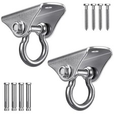 Stainless Steel Swing Hangers, 2 Pack Heavy Duty Swing Hooks with 4 Screws  ...