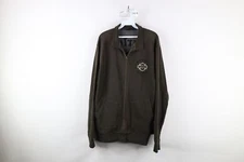 Vtg Harley Davidson Mens XL Distressed Spell Out Chain Stitch Full Zip Jacket