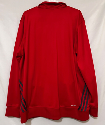 2013 Adidas Climalite Mens 2XL XXL Red Black 3-Stripe Zip-Up Track