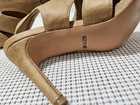 Blossom Collection Women's Sandals Size 6 Peep Toe Tan Faux Leather Chunky Heel — photo 7
