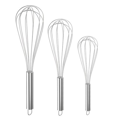 DIVID  Schneebesen Set| 3-teiliges Set| Edelstahl Schneebesen | Rührbesenset |20