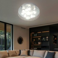 Deckenleuchte Deckenlampe Wohnzimmerlampe Glas Satiniert Flurleuchte D 33 Cm