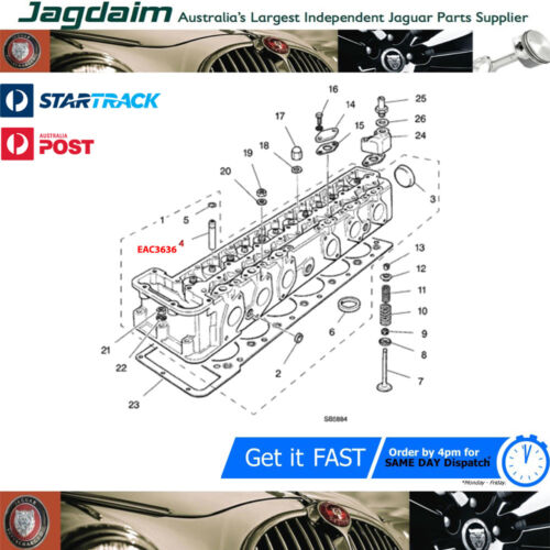 New Jaguar XJ6 X300 XJ40 XJS Valve Guide Exhaust 1St Oversize EAC3636 - Picture 1 of 1