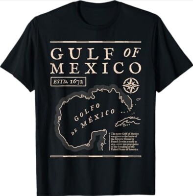 Gulf of Mexico 1672 Historic Map T-Shirt, Unisex T-Shirt