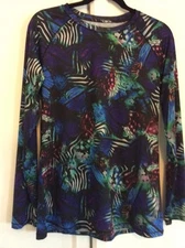 Reel Legends Keep It Cool Woman’s Tropical Print Top Active Outdoor Sz Medium