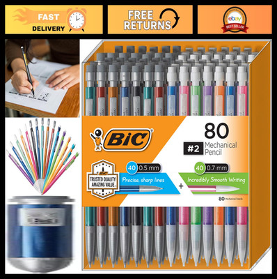 Extra Smooth Mechanical Pencils 0.7mm & 0.5mm - Assorted Colors, 80 Pack