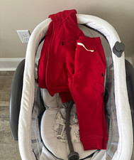 Polo Ralph Lauren Red Fleece 2-Piece Tracksuit Zip Hoodie Tapered Pants 4/4T