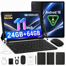 11 Inch Android 16 Tablet 24GB RAM 64GB ROM 1080P 6800mAh Wifi5G A333 Five Core