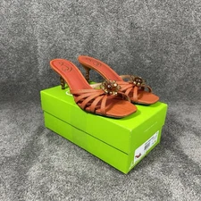 Sam Edelman Posey Women’s Size 7.5 M Orange Weave Slip On Heals New In Box
