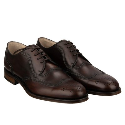 DOLCE & GABBANA Handmade Derby Schuhe ROMA Good Year Logo Braun 41,5 UK 7,5