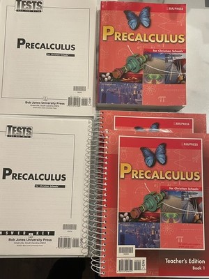 BJU Bob Jones 12th grade PRECALCULUS Student Text Teacher Tests COMPLETE SET