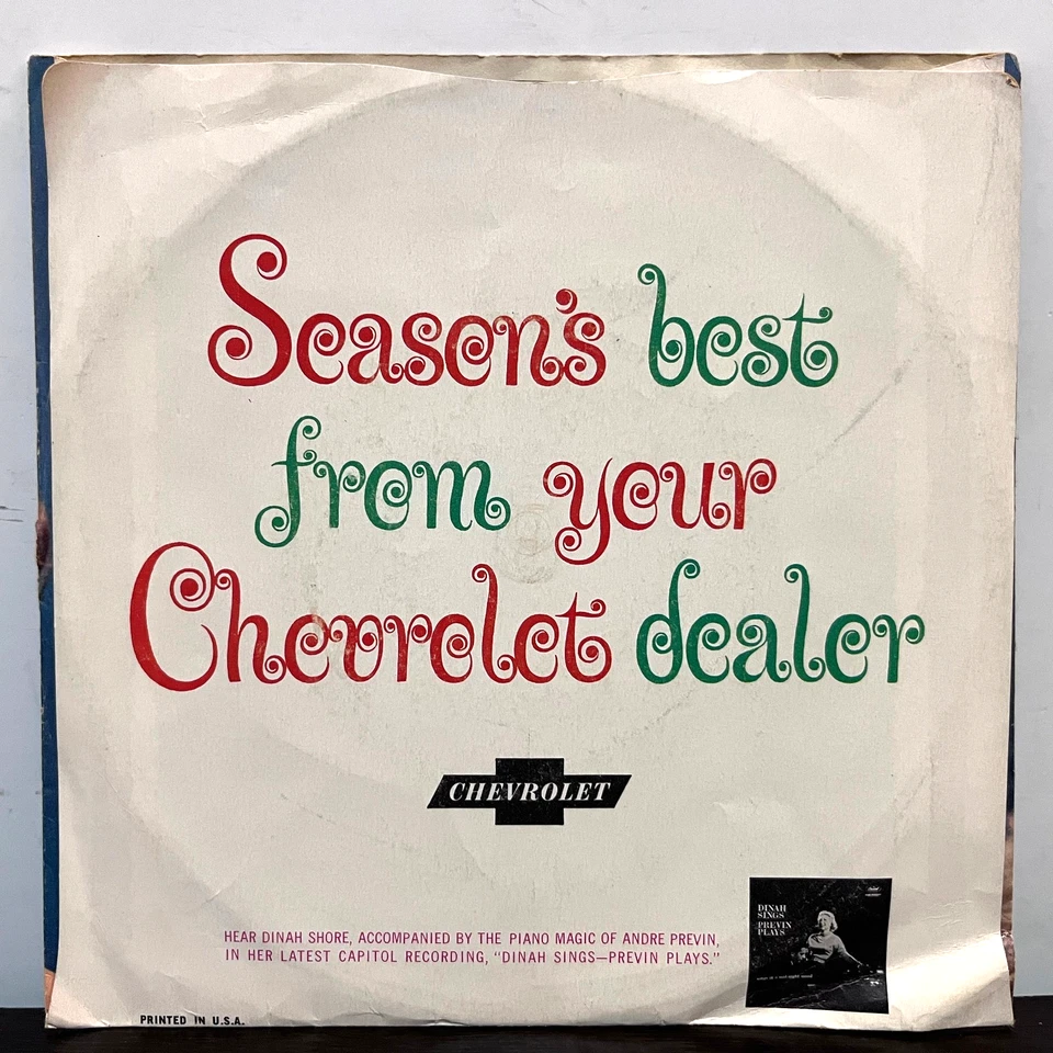 DINAH SHORE - Season's Best Christmas EP (Chevrolet)- 7" Vinyl Record 33RPM - VG - Image 2 of 3