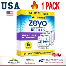 NEW Zevo Flying Insect Trap Refill Cartridges -Easy to Use (6 Refill Cartridges)
