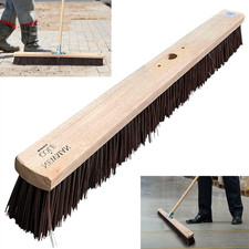 36" Outdoor Broom Head Only Extra Large Wide Heavy Duty Stiff Big Garden Sweeper