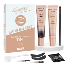 Lash Tint Kit Instant Black Eyelash Dye and Brow Tint 8ml Easy to Use with Na...