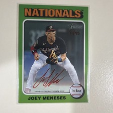 Joey Meneses Red Ink Auto /75 - 2024 Topps Heritage High Number #ROA-JME On Card
