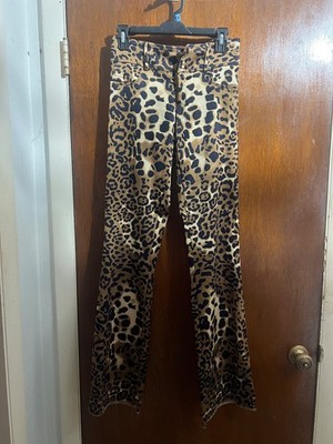 CACHE WOMEN 2 SMALL DRESS PANTS SEXY CLASSY LEOPARD ANIMAL SATIN GIRLS SIZE 18