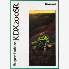 Catálogo de ventas de motocicletas Kawasaki KDX200SR Super Enduro folleto japonés JDM