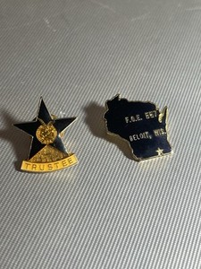 2 vintage Eagles Club FOE 557 Beloit WI Trustee Hat Lapel Pin