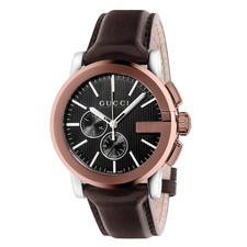 Gucci Men's G-Chrono XL Chronograph Leather Strap Watch - YA101202 ($1820 MSRP)
