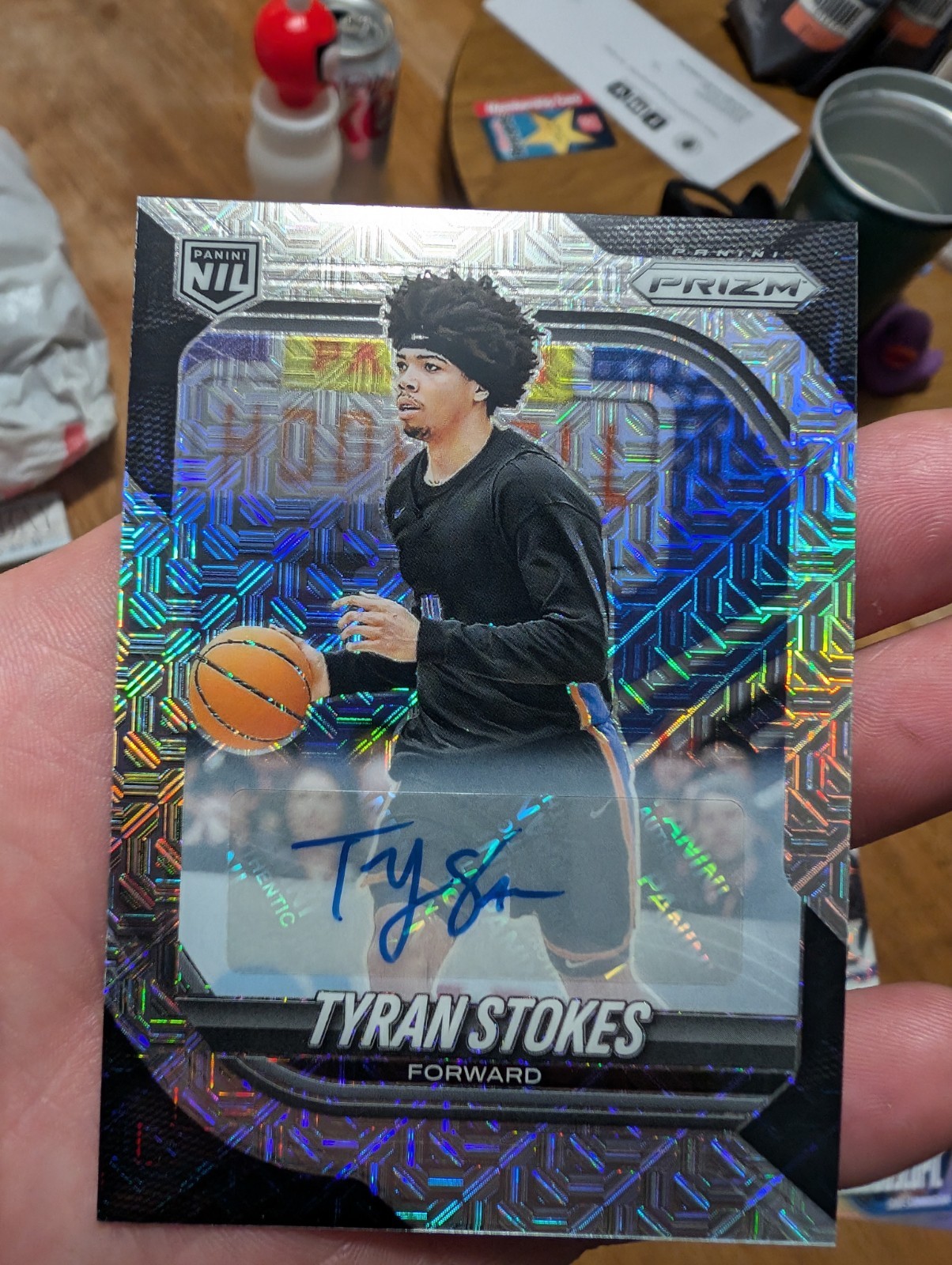 2025-26 Panini Prizm Tyran Stokes MOJO PRIZM AUTO /25 #94 RC Top Draft Prospect