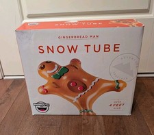 New Big Mouth Toys Inflatable Gingerbread Man Snow Tube- Over 4 Ft Wide, New