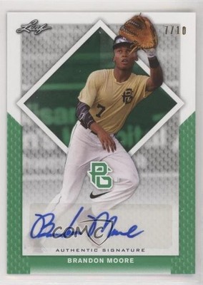 2016 Leaf Perfect Game National Showcase Green 7/10 Brandon Moore Auto 0b2