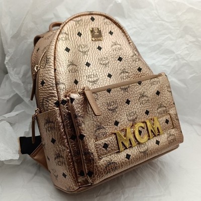 MCM | Metallic Rose Backpack | With Detachable Bag 