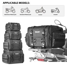 Rhinowalk Motorcycle Tail Bag 19-80L Expandable Waterproof Luggage Storage Black
