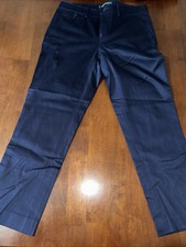 NEW Lauren Ralph Lauren Women Navy Cropped Cotton Stretch Pants Size 2