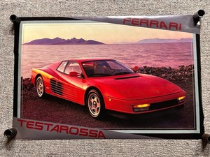 Ferrari Testarossa Poster 1987 23" x 35" Original 1980's NOS